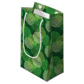 Grünes Blumenmuster Kleine Geschenktüte (Vorderseite Schrägansicht)