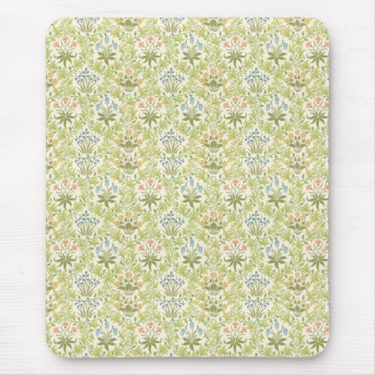 Grünes Blumenmuster Mädchen Frauen Mousepad (Vorne)
