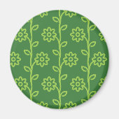 Grünes Blumenmuster Magnet (Vorne)
