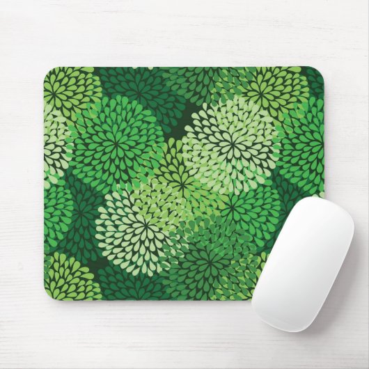 Grünes Blumenmuster Mousepad (Mit Mouse)