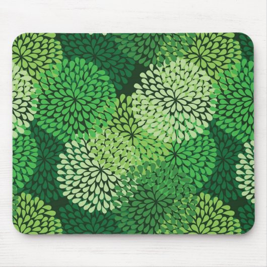 Grünes Blumenmuster Mousepad (Vorne)