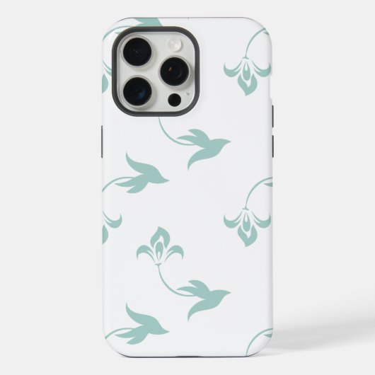Grünes Blumenmuster Nahtloses Muster iPhone Hülle (Rückseite)