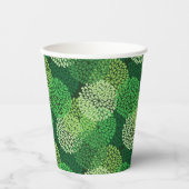 Grünes Blumenmuster Pappbecher (Vorderseite)