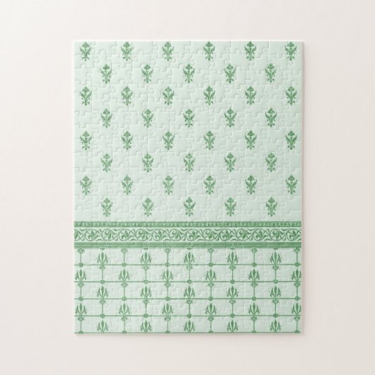 Grünes Blumenmuster Puzzle (Vertikal)