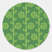 Grünes Blumenmuster Runder Aufkleber (Vorderseite)