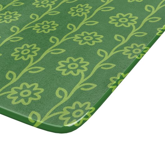 Grünes Blumenmuster Schneidebrett (Ecke)