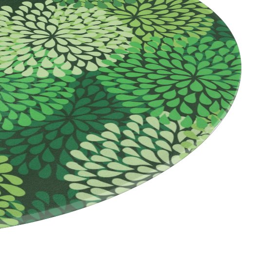 Grünes Blumenmuster Schneidebrett (Ecke)