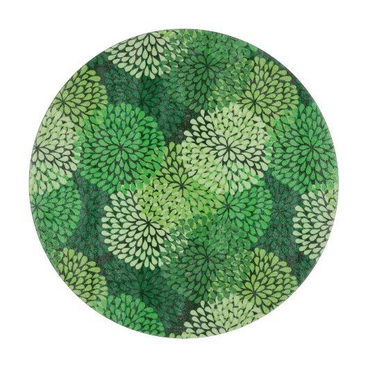 Grünes Blumenmuster Schneidebrett (Vorderseite)