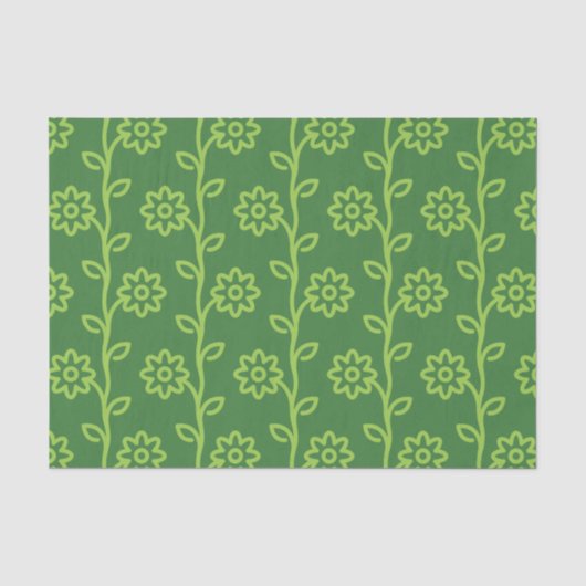 Grünes Blumenmuster Seidenpapier (Vorderseite)