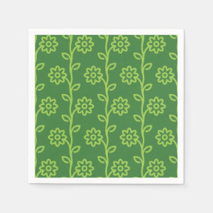 Grünes Blumenmuster Serviette