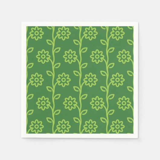 Grünes Blumenmuster Serviette (Vorderseite)