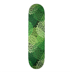 Grünes Blumenmuster Skateboard