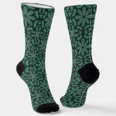 Grünes Blumenmuster Socken (Gewinkelt)