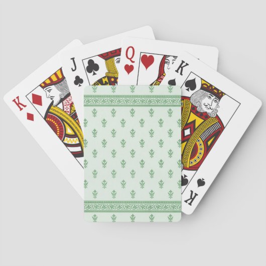 Grünes Blumenmuster Spielkarten (Rückseite)