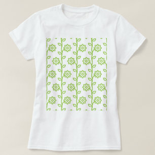 Grünes Blumenmuster T-Shirt
