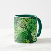 Grünes Blumenmuster Tasse (VorderseiteRechts)