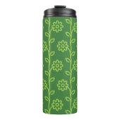 Grünes Blumenmuster Thermosbecher (Vorderseite)