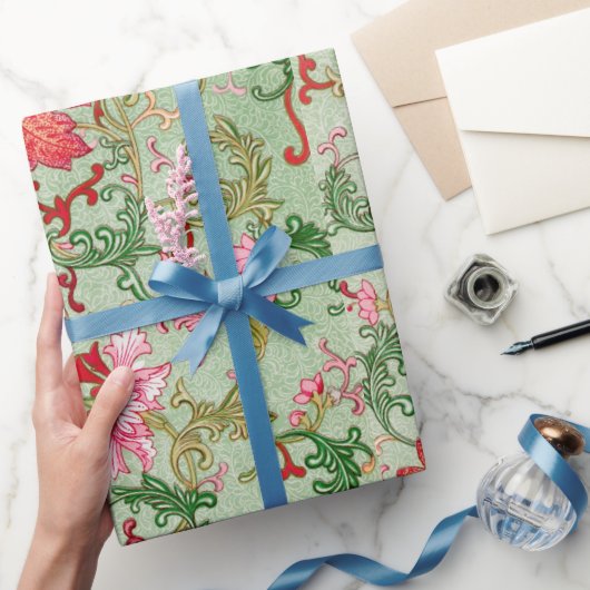 Grünes Blumenmuster - Wrapping Paper Geschenkpapier (Schenken)