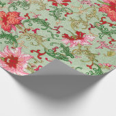 Grünes Blumenmuster - Wrapping Paper Geschenkpapier (Ecke)