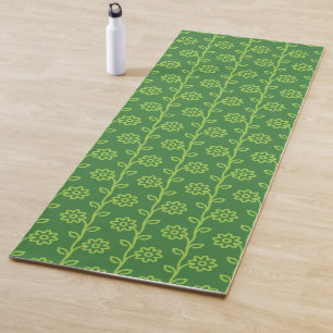 Grünes Blumenmuster Yogamatte