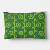 Grünes Blumenmuster Zubehörtasche (Rückseite)