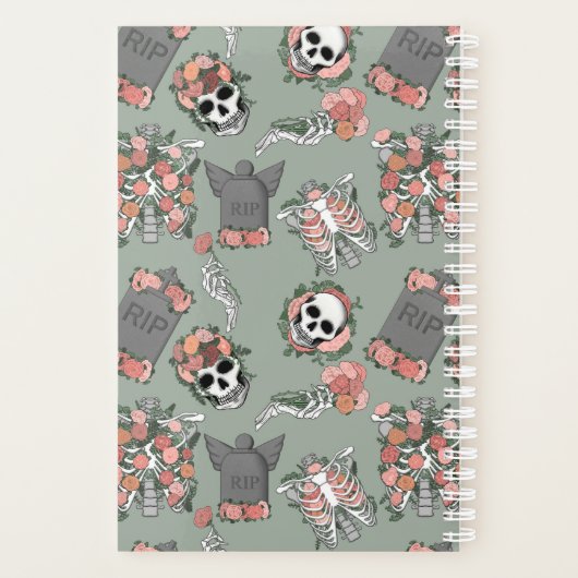 Grünes Blumenskelett Planer (Rückseite)