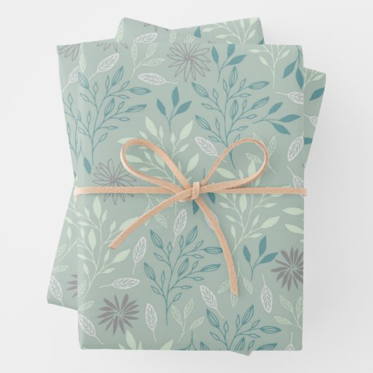 Grünes Blumenumhüllungspapier Set 3 Geschenkpapier Set (Beispiel)