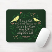 Grünes Blumenvogel-Zitat Jane Eyre Charlotte Mousepad (Mit Mouse)