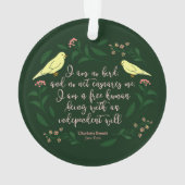 Grünes Blumenzitat vogel-Charlottes Bronte Jane Ornament (Rückseite)