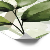 Grünes Blumiges Hochzeits-Willkommensschild Poster (Ecke)