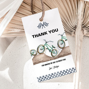 Grünes BMX Dirtbike Danksagung Geschenkanhänger