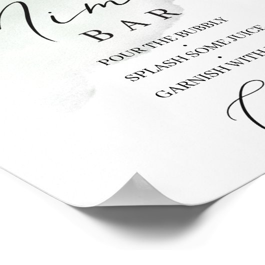 Grünes boho foliage eucalyptus mimosa Bar Poster (Ecke)