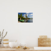 Grünes Boot in einem Fjord in Norwegen Plakatdruck Poster (Küche)