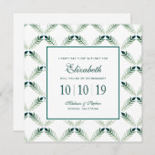 Grünes botanisches Aquarellmuster - Bridesmaid Einladung (Vorne/Hinten)