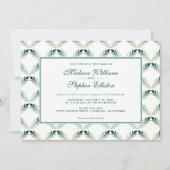 Grünes botanisches Aquarellmuster - Hochzeit Einladung (Vorderseite)