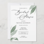 Grünes Botanisches Blätter Brautparty Einladung (Vorderseite)
