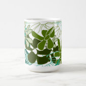 Grünes botanisches Blattmuster | Minimaler florale Kaffeetasse (Mittel)