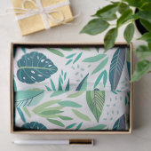 Grünes Botanisches Blattmuster Seidenpapier (Geschenk)