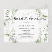 Grünes botanisches Brautparty Einladungspostkarte (Vorderseite)