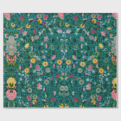 Grünes botanisches Faltpapier Geschenkpapier (Flach)