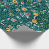 Grünes botanisches Faltpapier Geschenkpapier (Ecke)