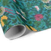 Grünes botanisches Faltpapier Geschenkpapier (Rolleneckpunkt)