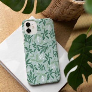 Grünes botanisches Fern Foliage und weißes Berry M iPhone 16 Hülle