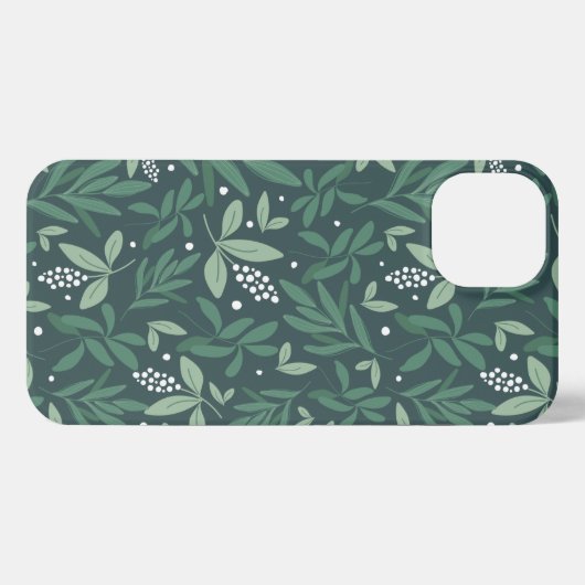 Grünes botanisches Fern Foliage und weißes Berry M iPhone Hülle (Rückseite (Horizontal))
