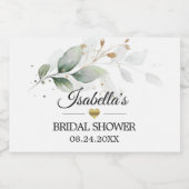 Grünes botanisches Foliage Wedding Brautparty Schaumweinetikett (Einzelnes Label)