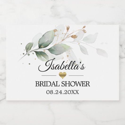 Grünes botanisches Foliage Wedding Brautparty Schaumweinetikett (Einzelnes Label)