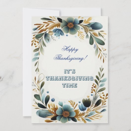 Grünes botanisches Folklore Herbstfest Erntedank Einladung (Rückseite)