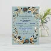 Grünes botanisches Folklore Herbstfest Erntedank Einladung (Stehend Vorderseite)