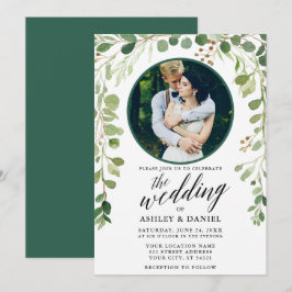 Grünes botanisches Foto Einladung