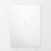 Grünes botanisches Foto mit sauberem Sage Elegante Dreifach Gefaltete Einladung (Cover)